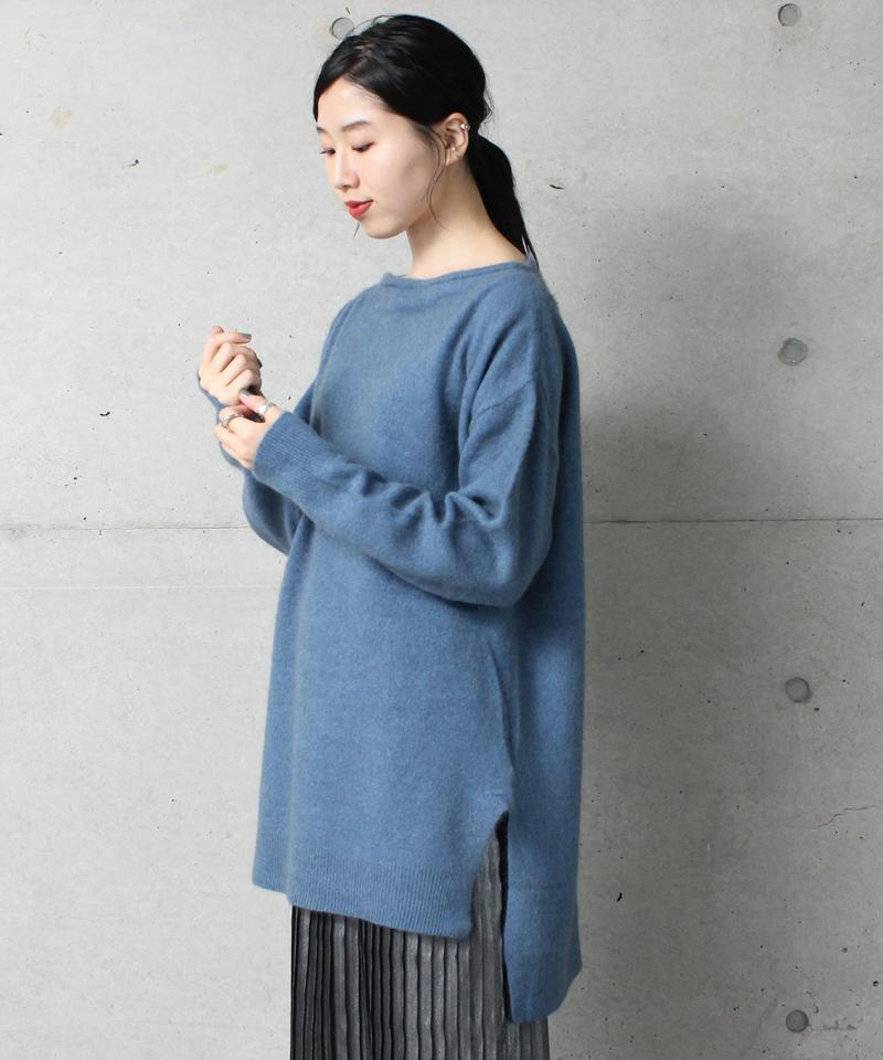 ○ラクーン50ドレープネックチュニックプルオーバー