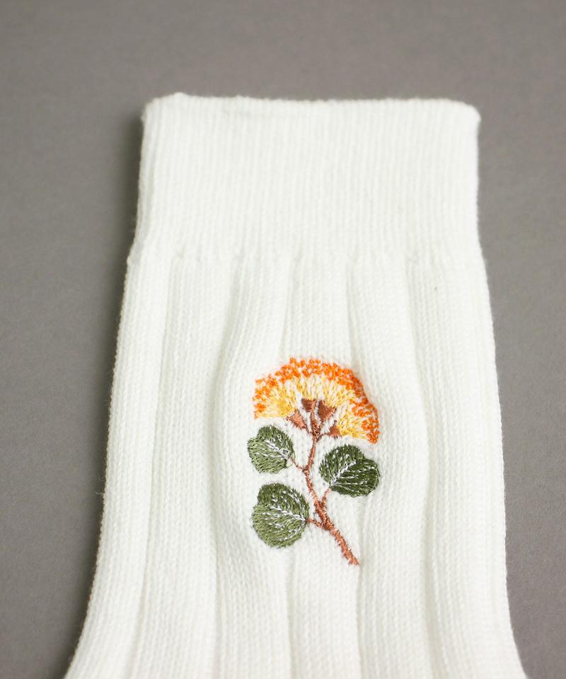 〇eiπe　eucalyptus刺繍　リブソックス（eiπe）