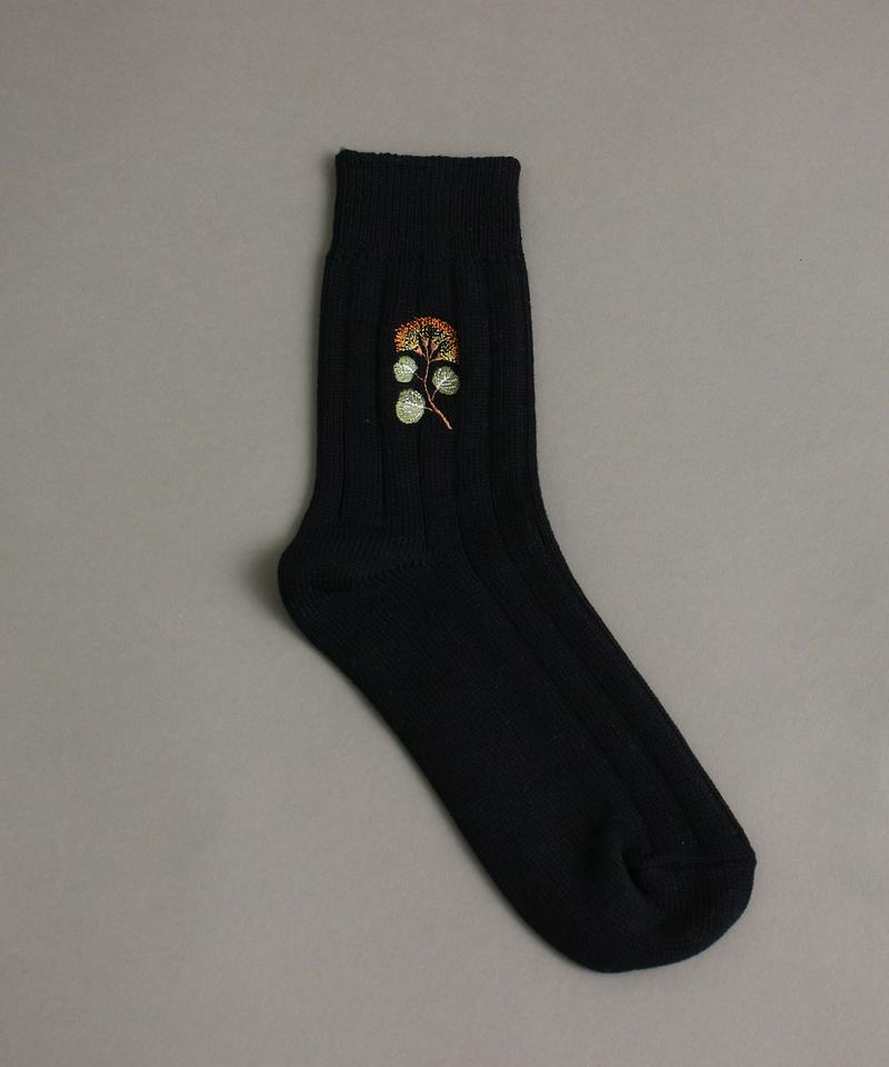 〇eiπe　eucalyptus刺繍　リブソックス（eiπe）