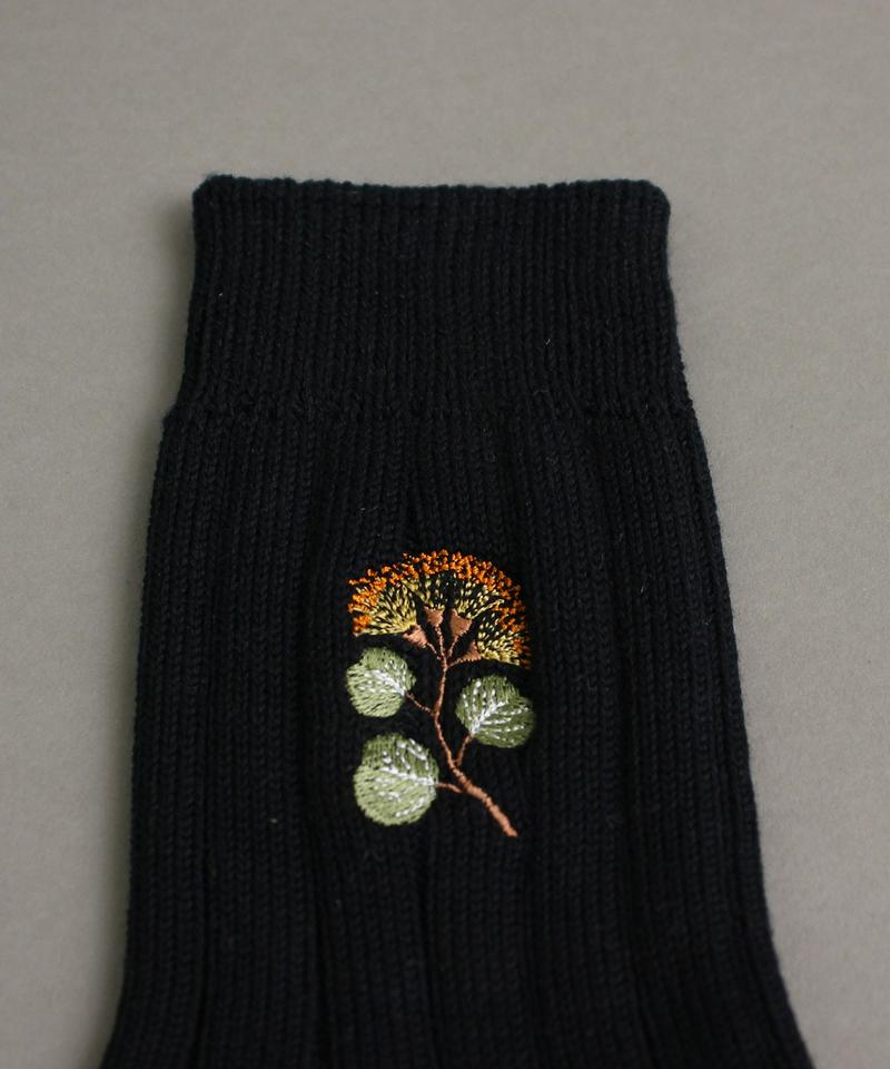 〇eiπe　eucalyptus刺繍　リブソックス（eiπe）