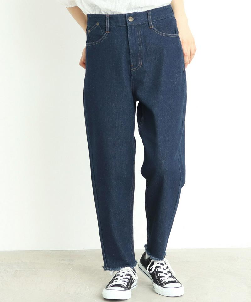 ○mat デニム　裾切りっぱなしパンツ