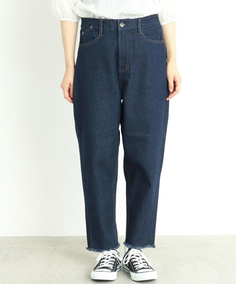 ○mat デニム　裾切りっぱなしパンツ