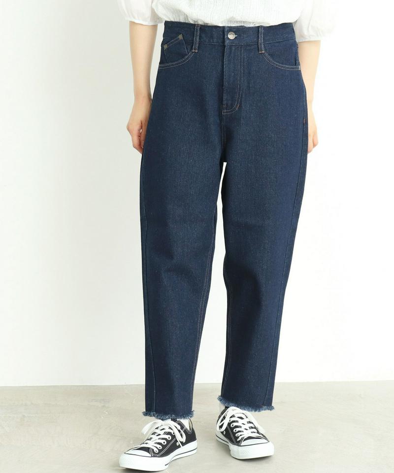 ○mat デニム　裾切りっぱなしパンツ