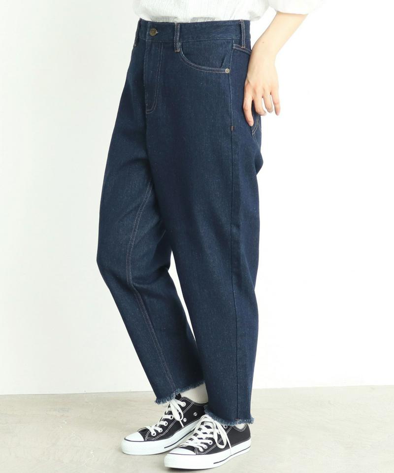 ○mat デニム　裾切りっぱなしパンツ