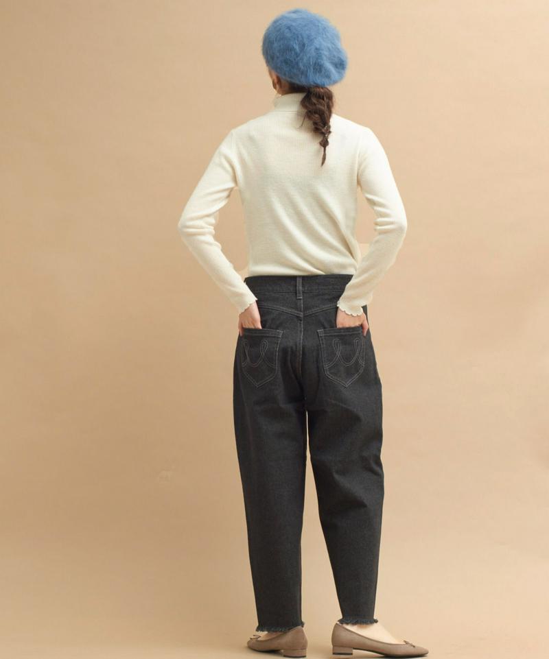 ○mat デニム　裾切りっぱなしパンツ
