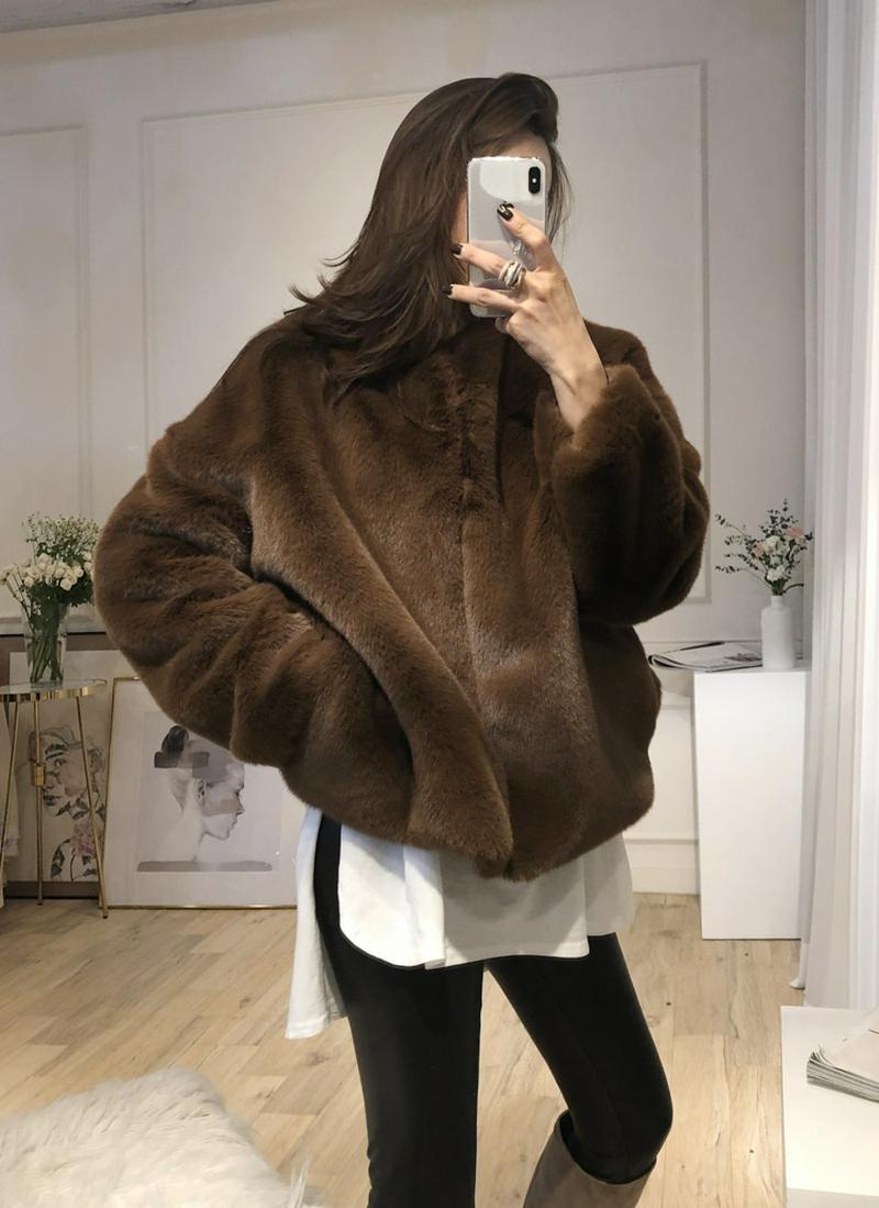 フェイクファージップアップジャケット