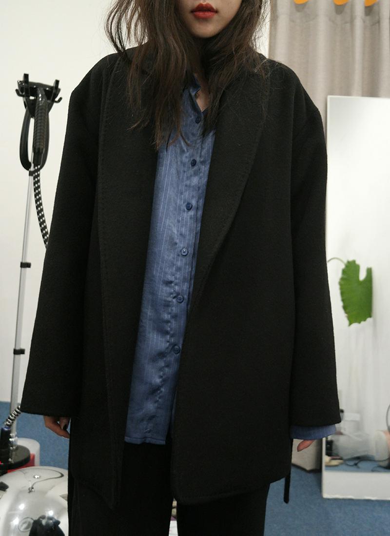 ウール混ボタンレスジャケット