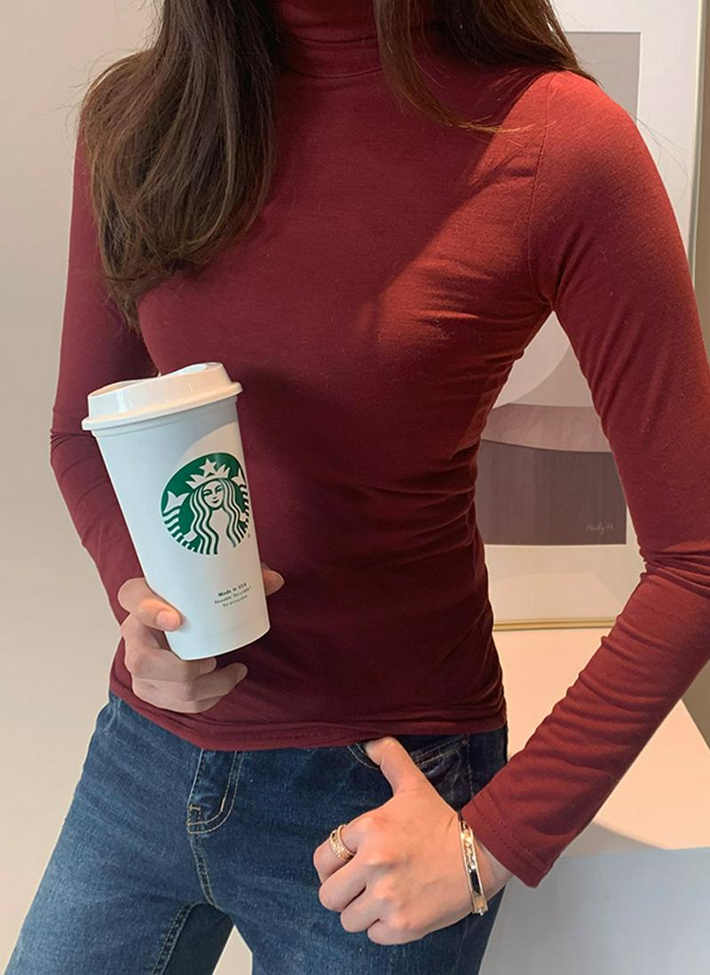 裏起毛タートルネックTシャツ