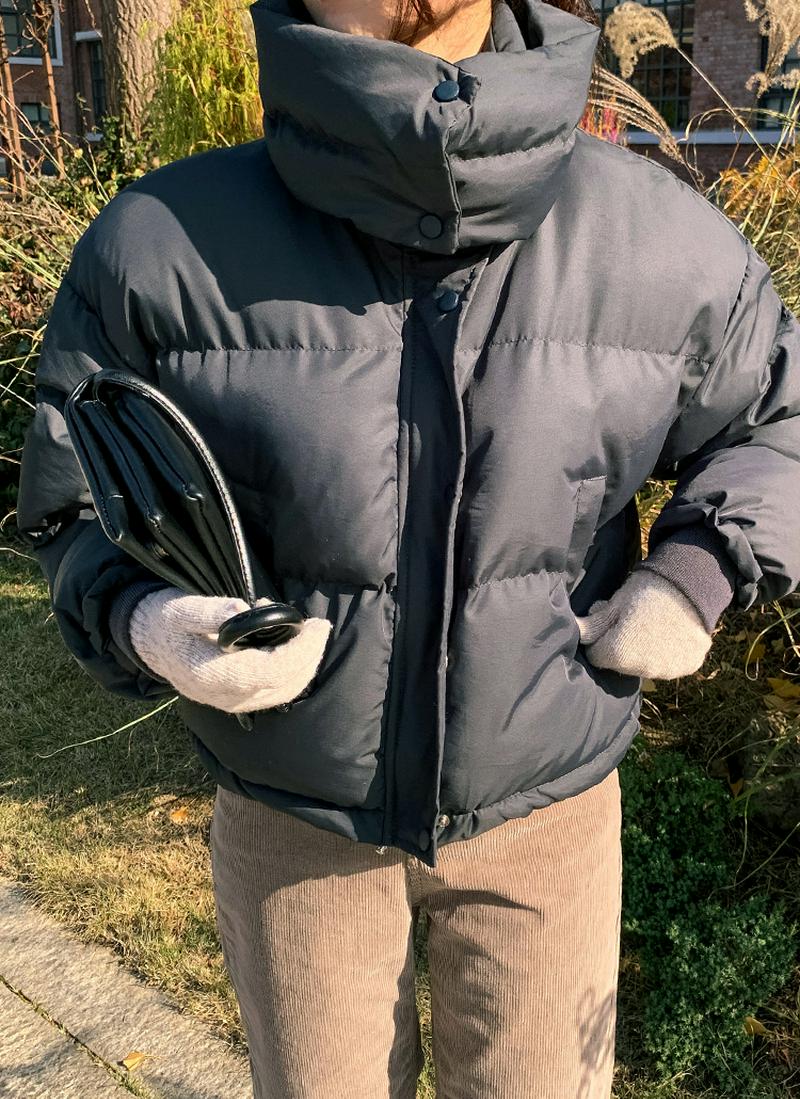 ハイネック中綿ショートジャケット