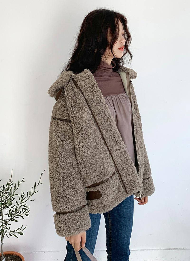 ベルトボアジャケット・全2色