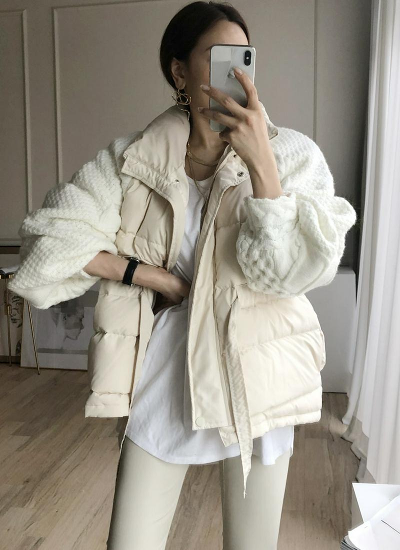 ニットスリーブダウンジャケット