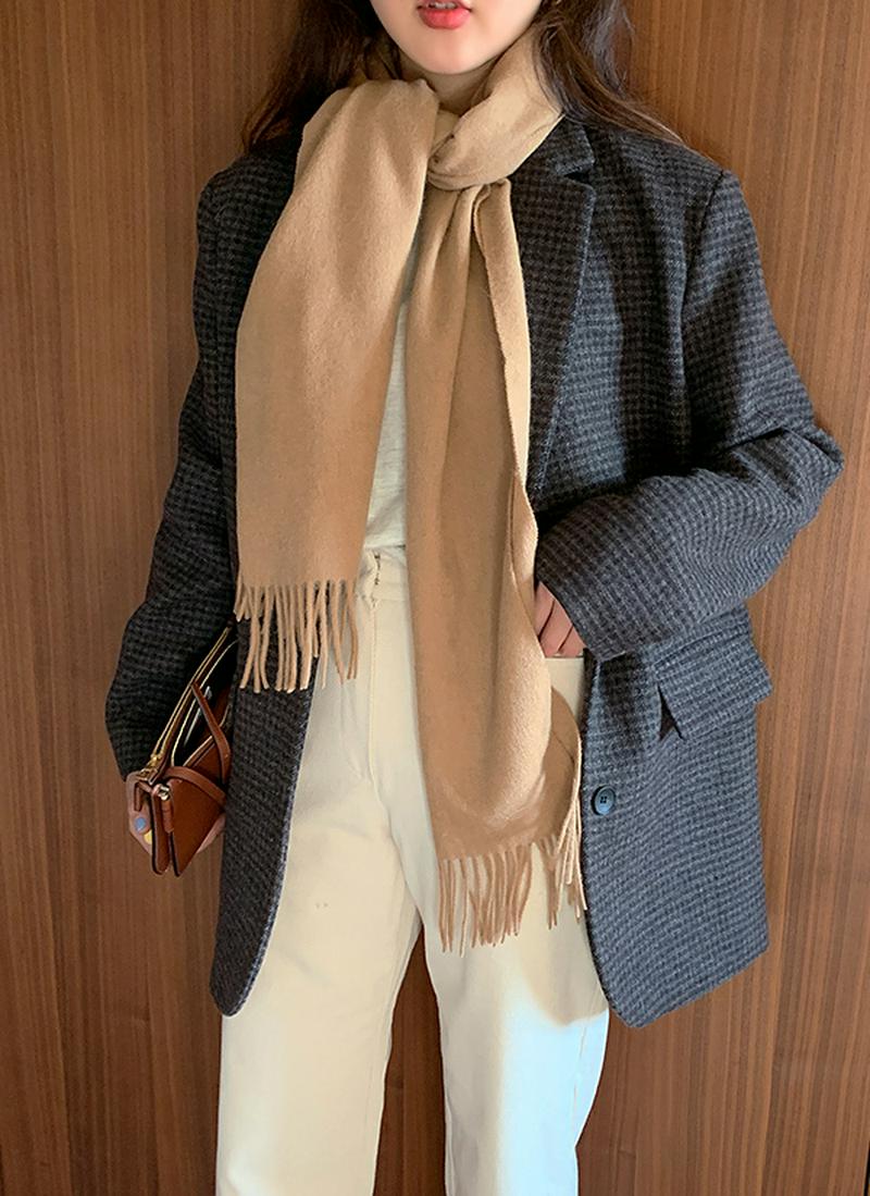 バックスリットウール混ジャケット