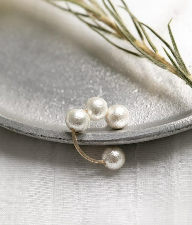 【DeWLuX】コットンパールイヤーカフ