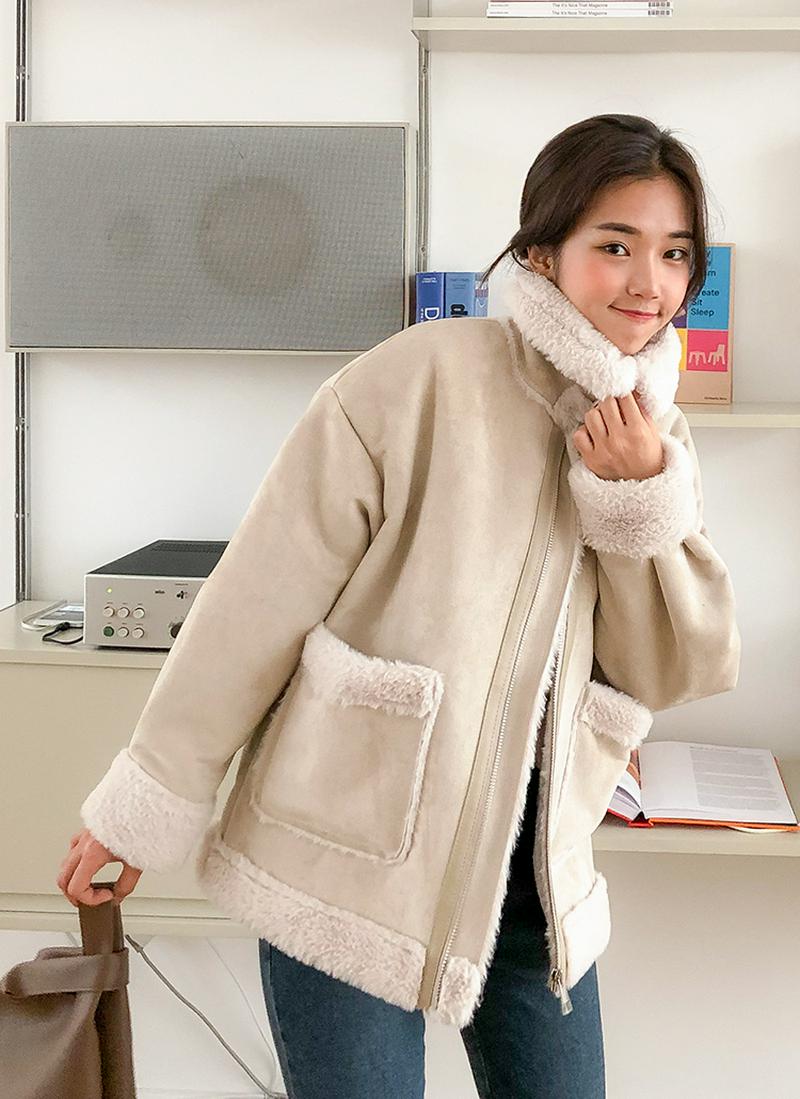 ルーズフィットムートン風ジャケット