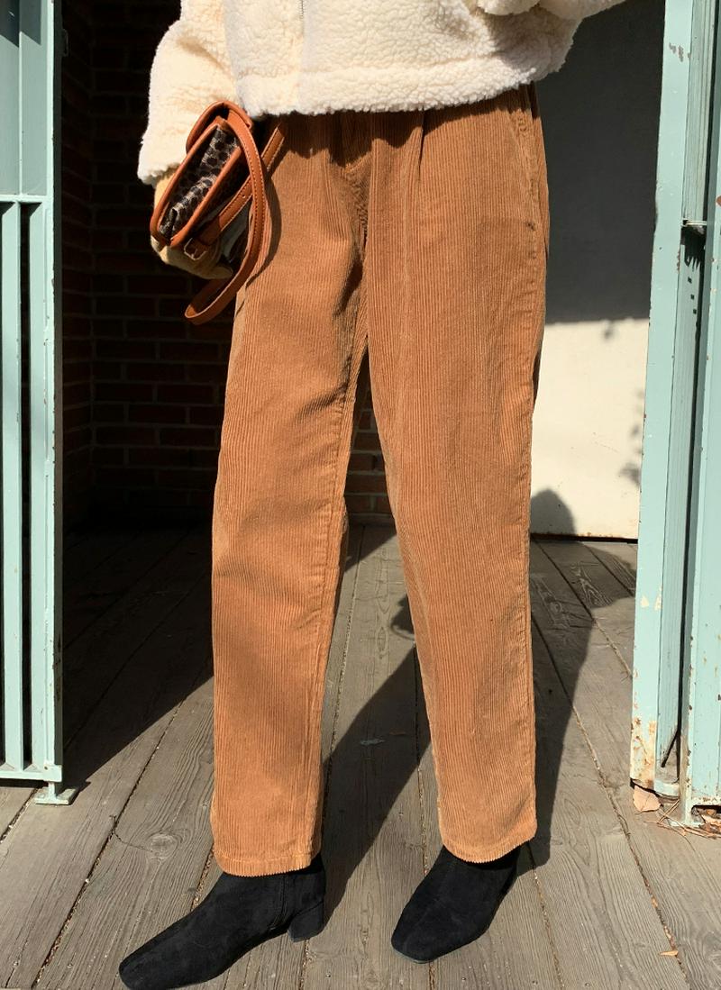 コーデュロイウエストタックパンツ