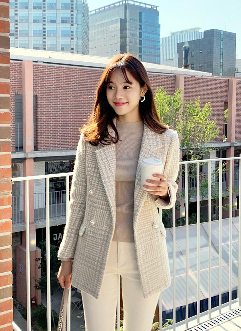 パステルカラー千鳥柄ジャケット