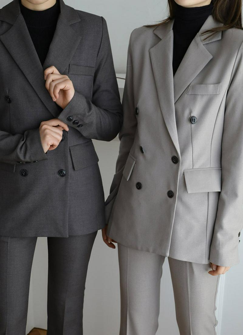 ウール混ダブルボタンジャケット