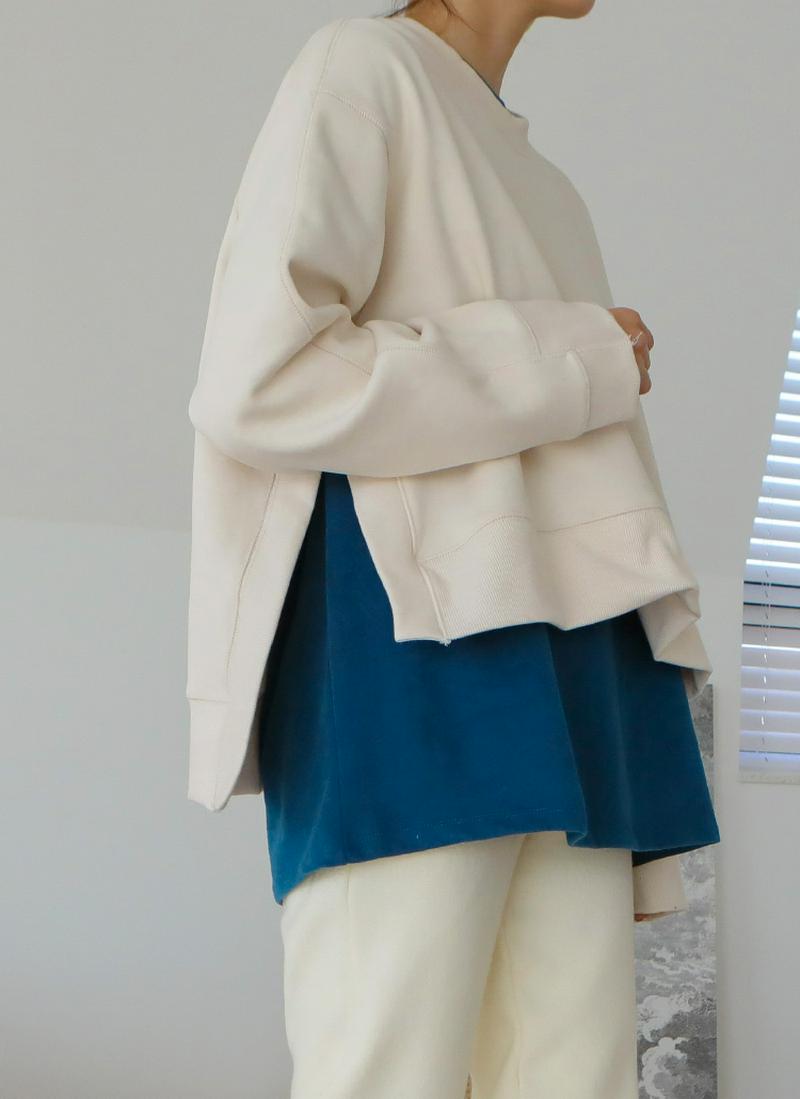 裏起毛アシメヘムクロップドスウェット