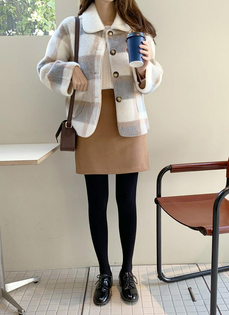 ソフトタッチ起毛チェックジャケット