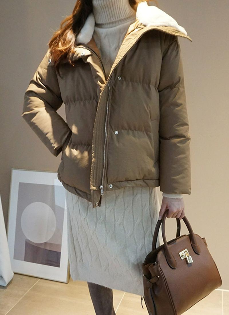 フェイクファーカラー中綿ジャケット