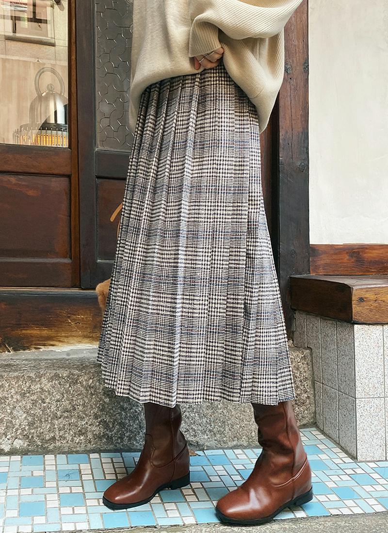 チェックプリーツスカート・全2色