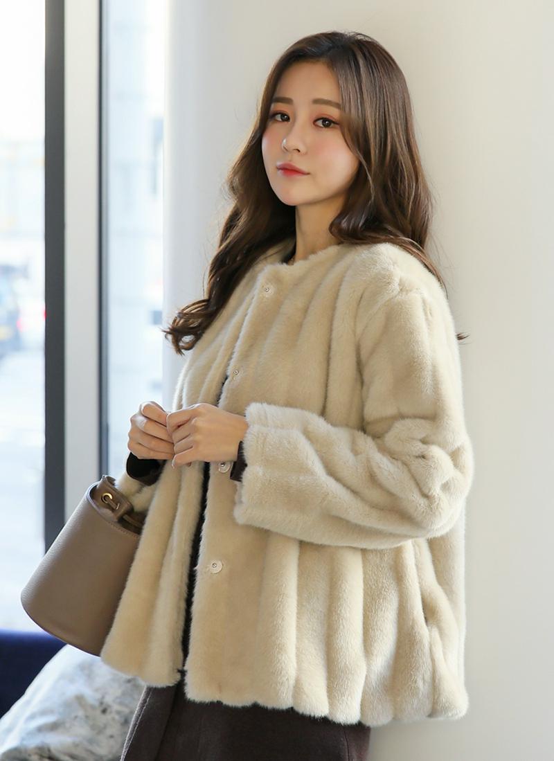 アクリルブレンドファージャケット