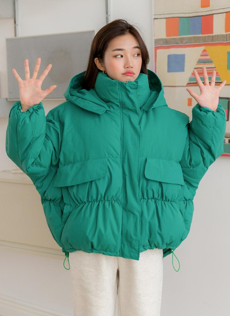 フラップラインフーデット中綿ジャケット