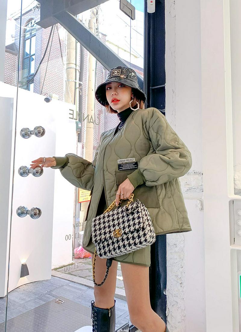 レタリングパッチキルティングジャケット