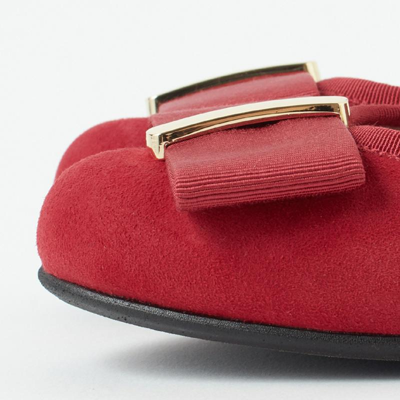 グログランリボンがお上品♪クラシカルフラットシューズ