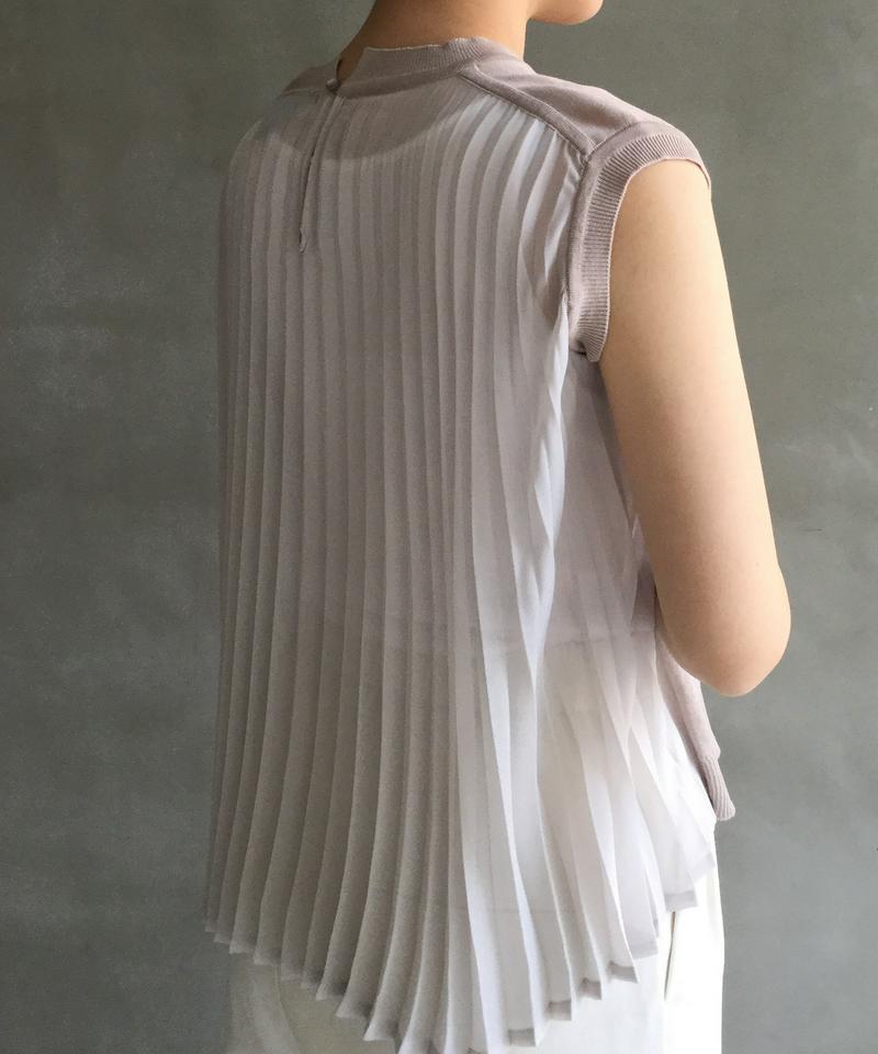 ◯ニット×プリーツ ノースリーブプルオーバー（cardo fabrica）