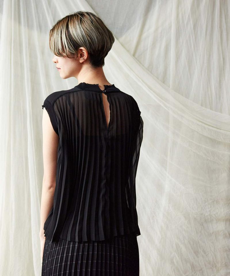 ◯ニット×プリーツ ノースリーブプルオーバー（cardo fabrica）