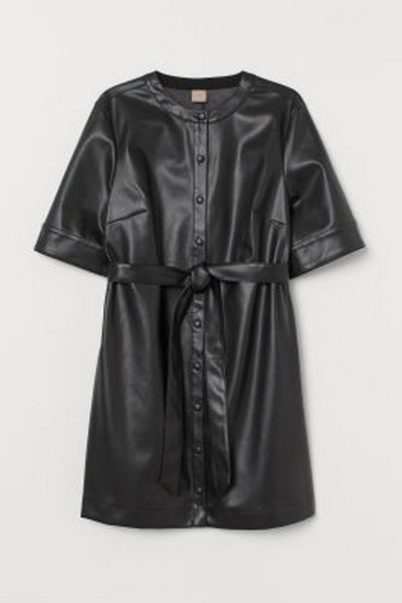 H&M+ フェイクレザーワンピース
