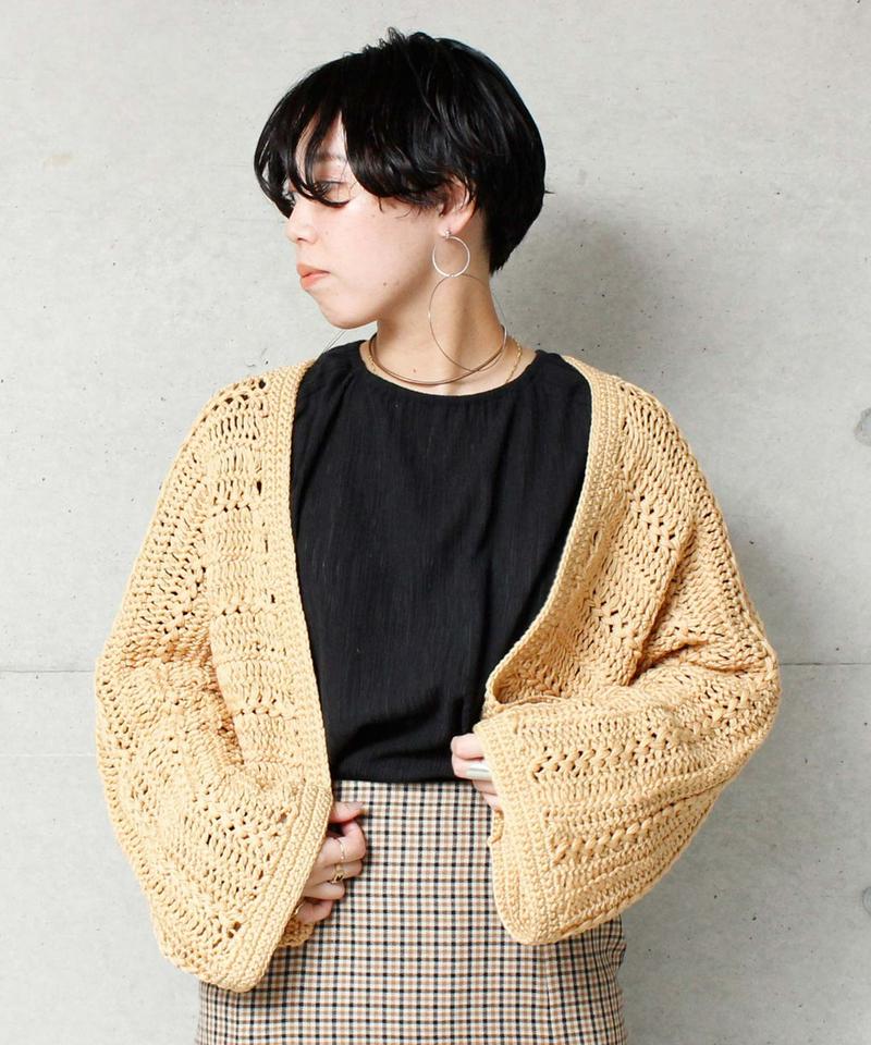 ●○カギ編みヘアピンレースショートカーディガン（cardo fabrica）