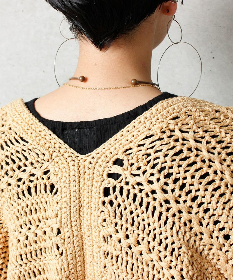 ●○カギ編みヘアピンレースショートカーディガン（cardo fabrica）