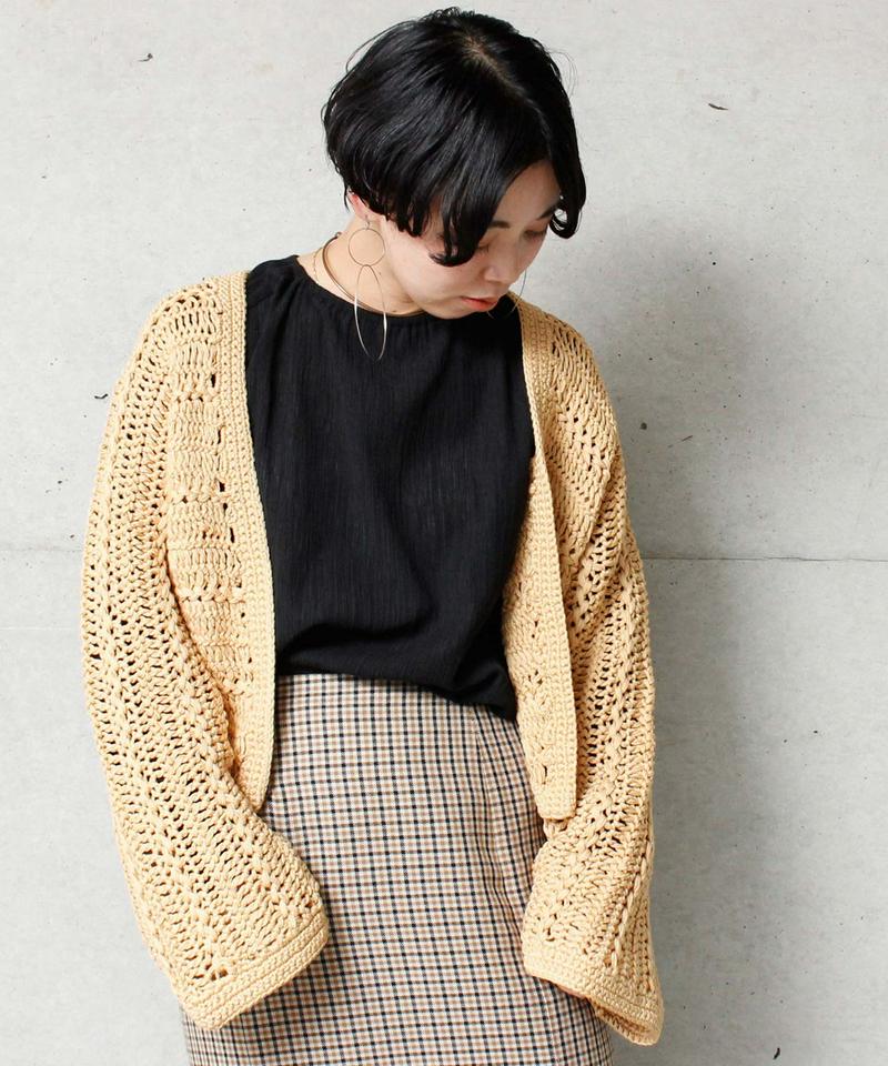 ●○カギ編みヘアピンレースショートカーディガン（cardo fabrica）