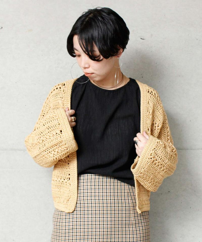 ●○カギ編みヘアピンレースショートカーディガン（cardo fabrica）