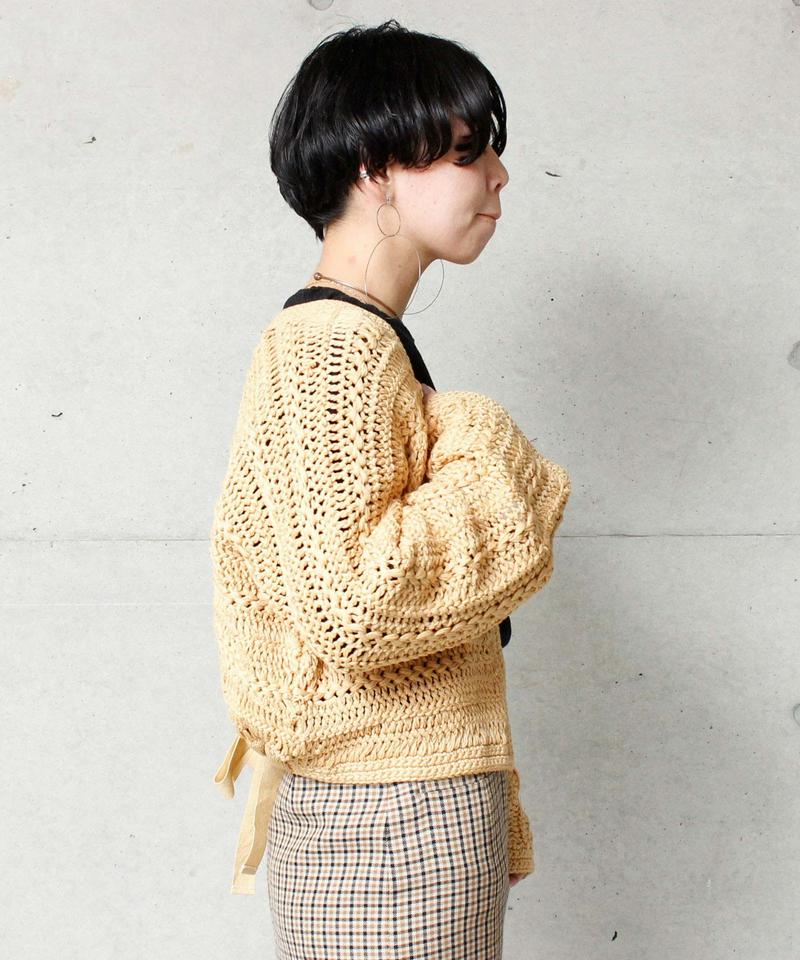 ●○カギ編みヘアピンレースショートカーディガン（cardo fabrica）