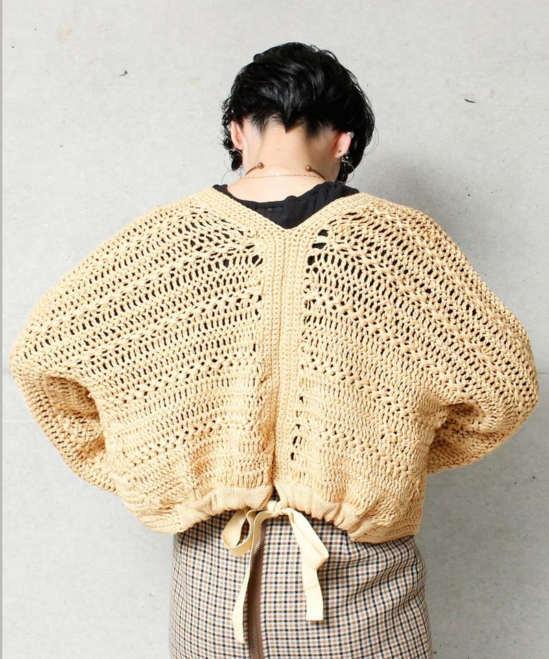 ●○カギ編みヘアピンレースショートカーディガン（cardo fabrica）