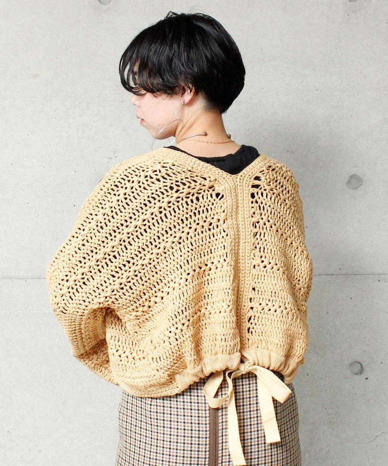 ●○カギ編みヘアピンレースショートカーディガン（cardo fabrica）
