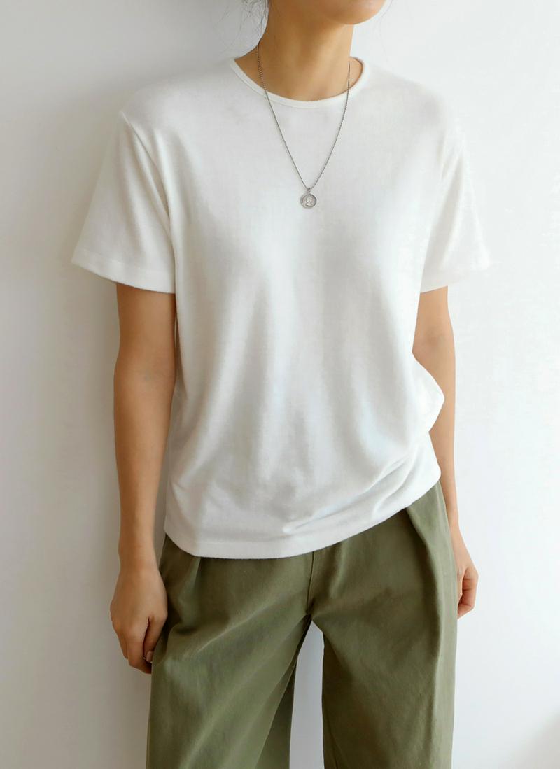 ピーチ起毛ハーフスリーブTシャツ
