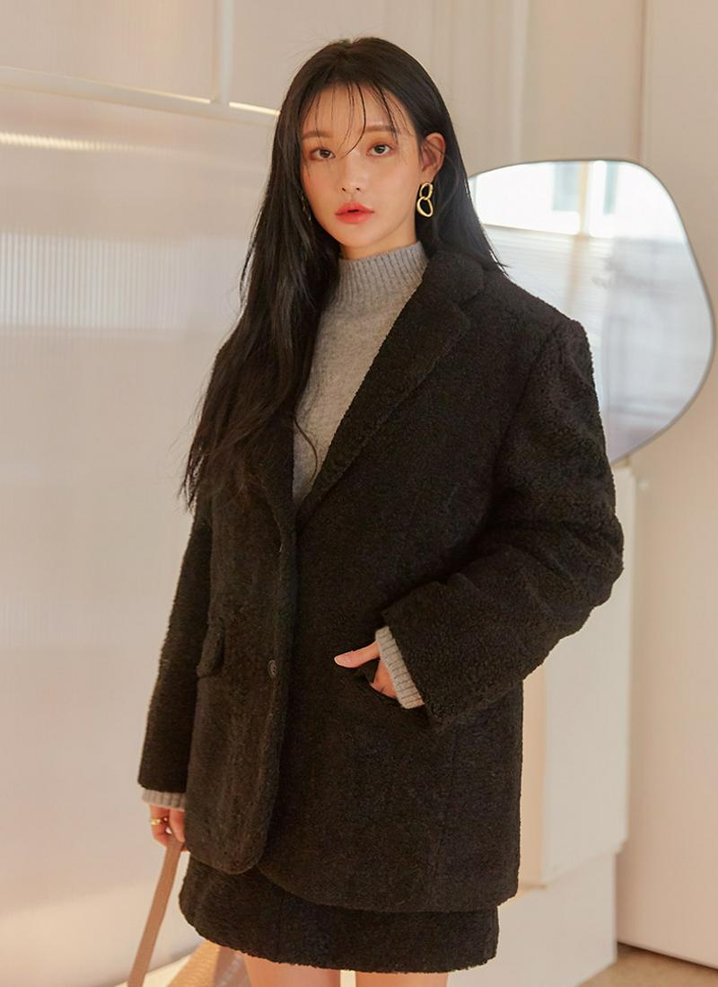 ウール混ボアジャケット