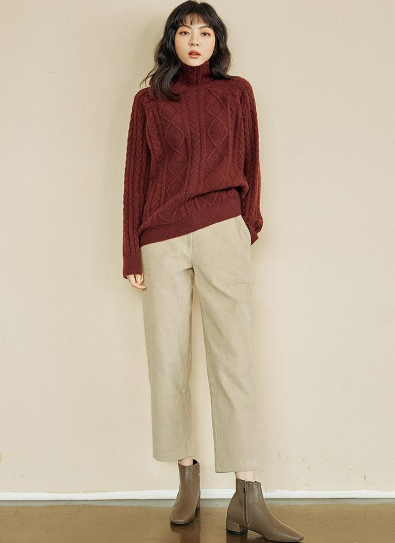 コーデュロイストレートパンツ(ベージュ)