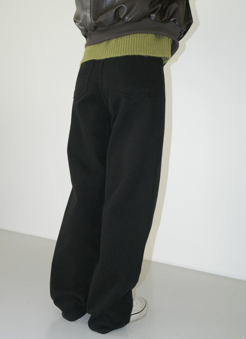 裏起毛コットンストレートフィットパンツ