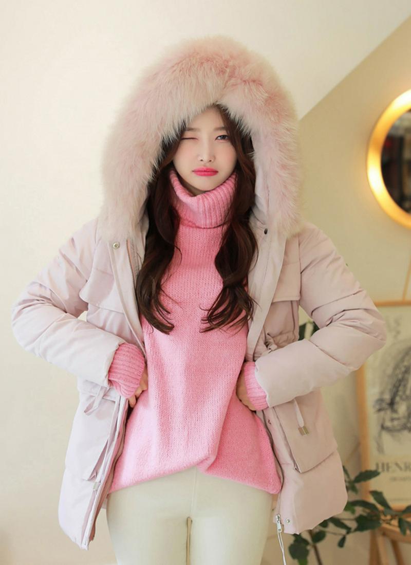 ファー付フードダウンジャケット