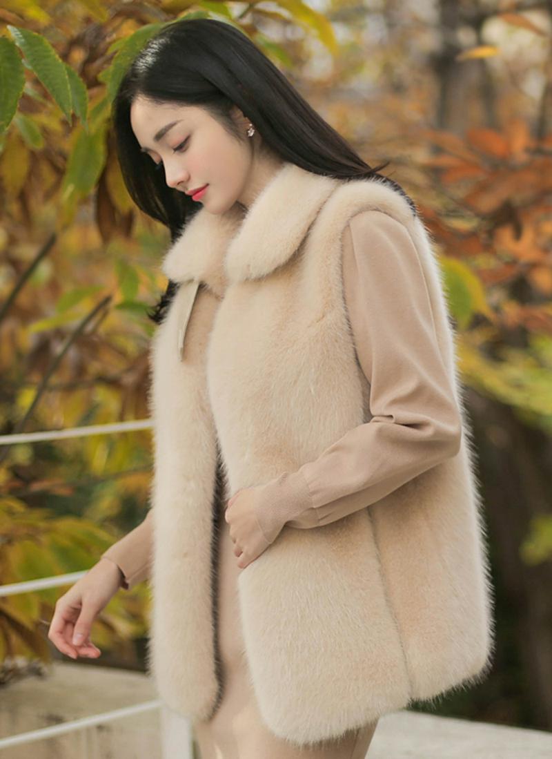 フェイクファーカラーベストジャケット