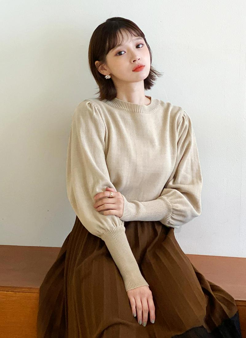 パフスリーブニット・全3色