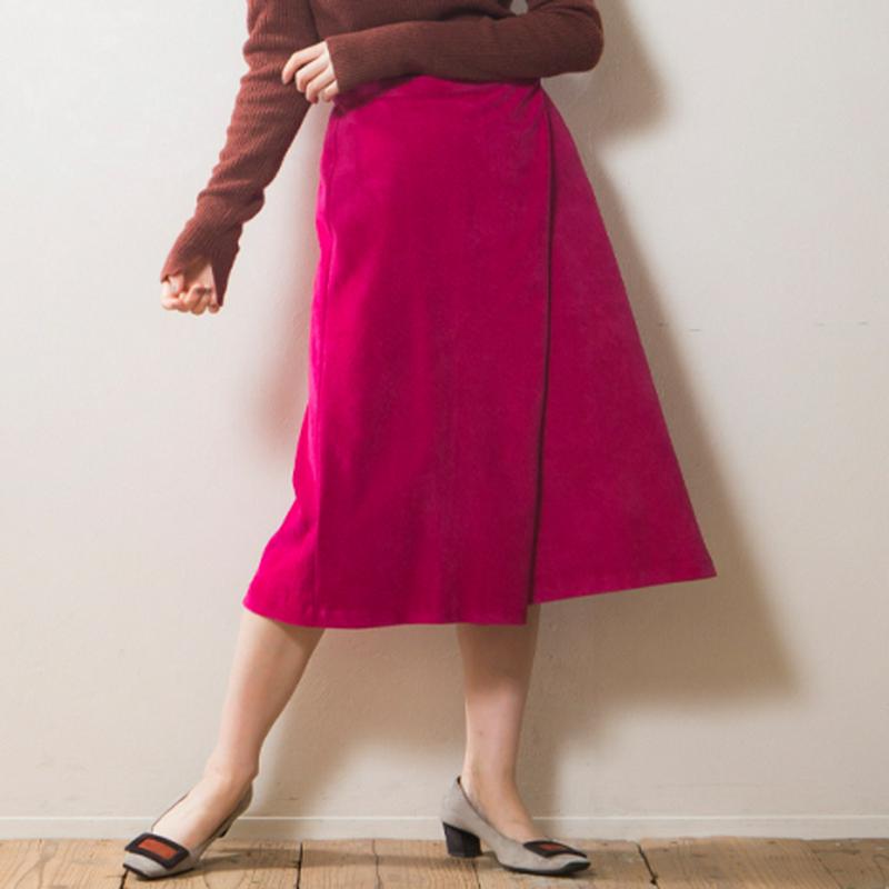 コーデュロイラップスカート