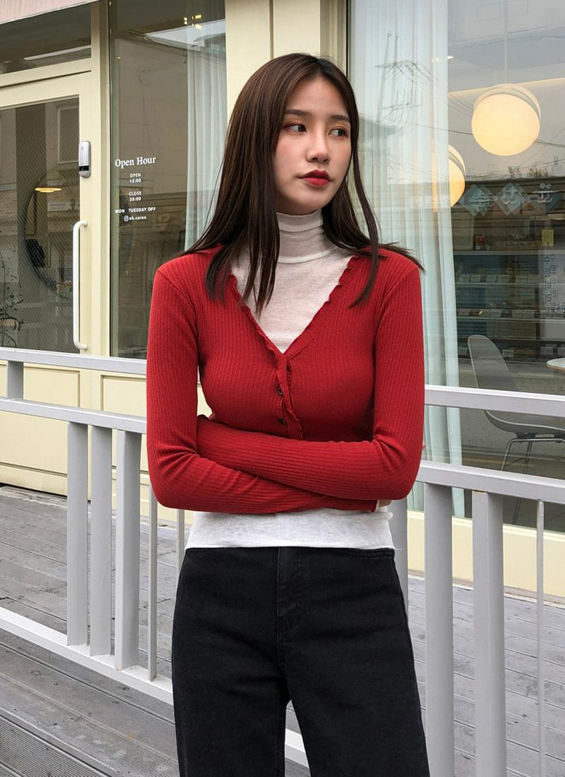 ラッフルクロップドカーディガン