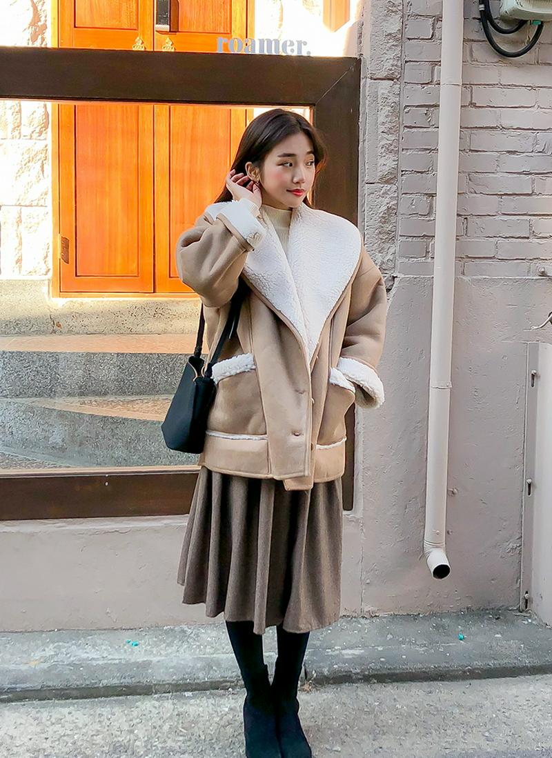 ワイドカラーボアライニングジャケット