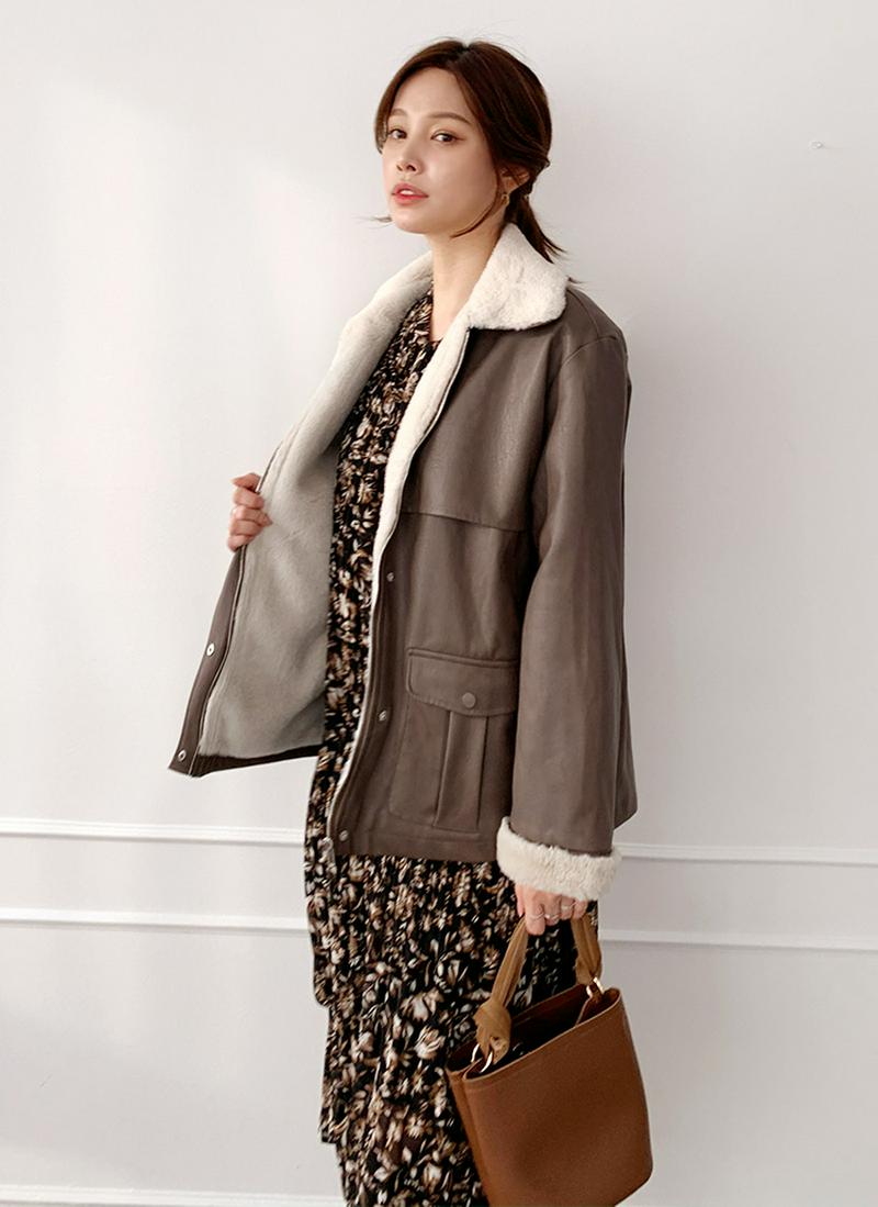 ベルト付ファーライナージャケット・全2色